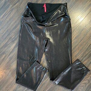 SPANX Brown Reptile Print w/ Sheen Sexy Leggings NWOT/SIZE XL